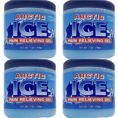 ARCTIC ICE Pain Relieving Gel Fast Acting Cooling Formula Greaseless {4 JARS}