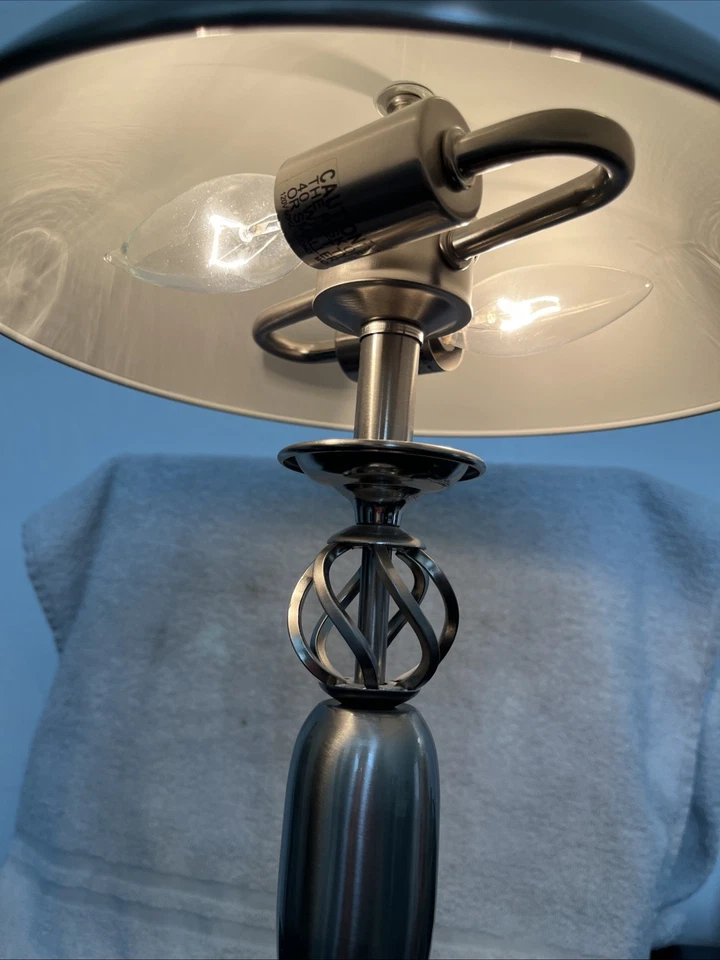 Lámpara de mesa atómica de acero inoxidable estilo retro platillo volador setas control táctil 17" Foto 3 de 4