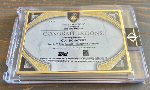 2023 Topps Baseball Transcendent Collection Cut Signature Joe DiMaggio 1/1 - Bild 2 von 14