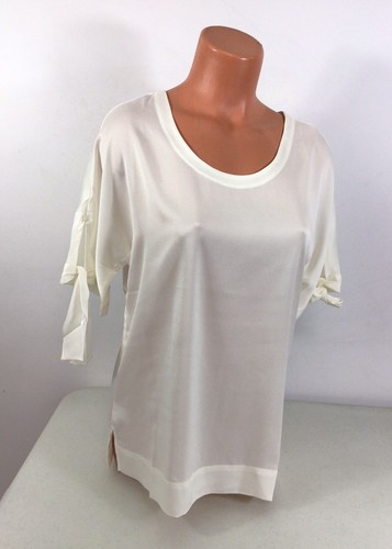 Ann Taylor White Satin Blouse Top Corp Core Womens Small New - Picture 1 of 7
