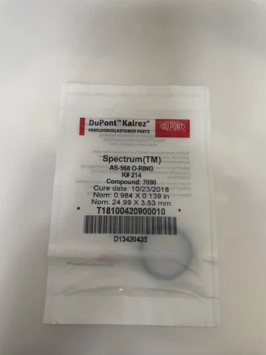 2ea Dupont Kalrez, FFKM Kalrez 7090 O-Ring, Size 214, 0.984" ID x 0.139" CS