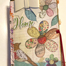 Handmade Scrapbook Album/Junk Journal, Multicolor, "Home" Cover