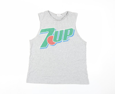 7up Damen grau Tank - Retro Sommer Freizeit Top