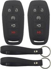 2Pcs Black Rubber Silicone 5 Buttons Smart Key Fo Cover Cas Color: 2pcs Black