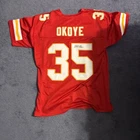 Christian Okoye Autographed Jersey Kansas City Chiefs NFL JSA COA Signed Auto