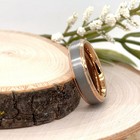 Silver Brushed Finish & polished Rose Gold Tungsten Ring – 6mm Wedding Band — photo 3