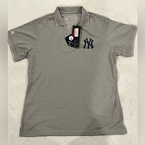 NWT New York Yankees Antigua Women's Tribute Polo Size Large Gray MLB Baseball - Picture 8 of 13