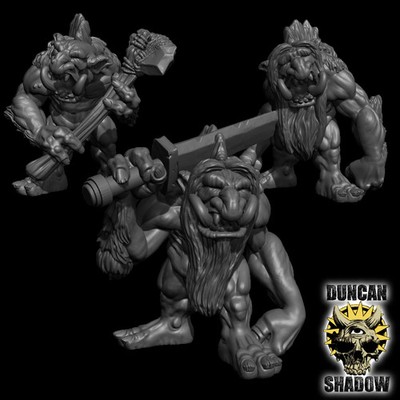 Snow Trolls x 3 Resin Miniatur Modelle für DnD I Tabletop Gaming