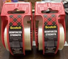 Scotch Reinforced Strength Shipping Strapping Tape, 1.88" x 360", 2 Pack NEW