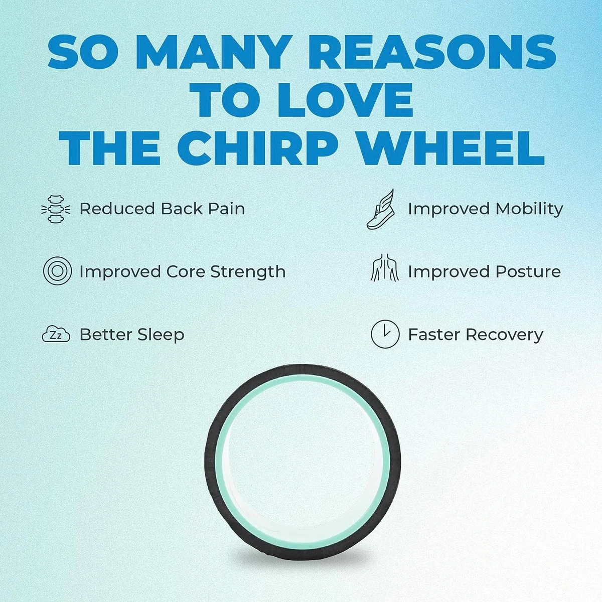 Chirp Wheel Back Stretcher w Sweat Resistant Foam Padding 6