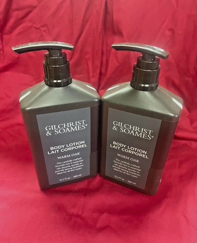 Gilchrist & Soames Warm Oak Body Lotion 12.2 fl oz. 360 ml. Set of 2 New