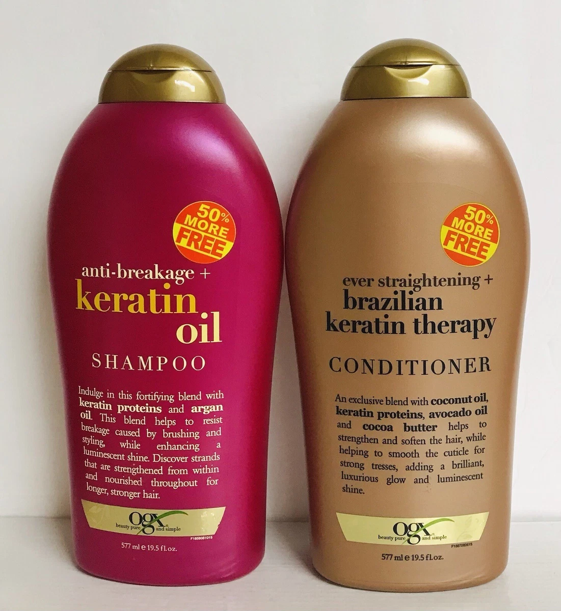 OGX ~ Anti Breakage Keratin Shampoo &amp; Brazilian Keratin Therapy Conditioner eBay