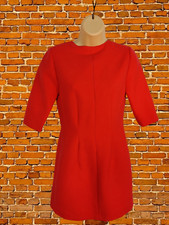 VINTAGE RED DRESS SIZE UK 6-8 WOMENS 3/4 SLEEVED FITTED SHORT MINI SHEATH SMALL