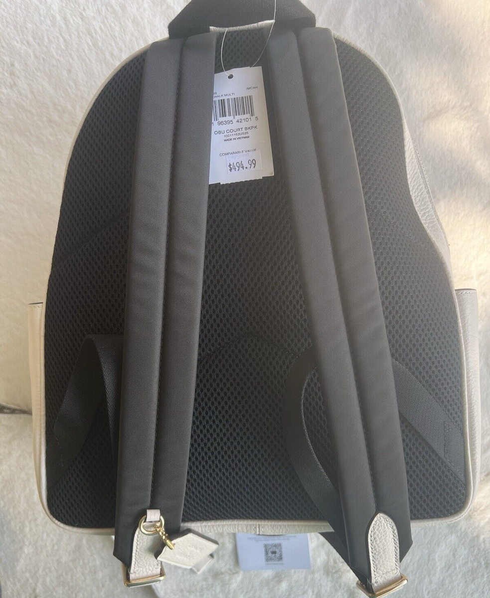 Coach X Observed By Us Court Pebbled Leather Backpack Gold  display picture 2