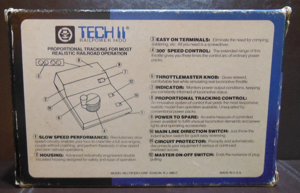 Vintage MRC Tech II Railpower 1400 Model Train Control - Image 2 of 4