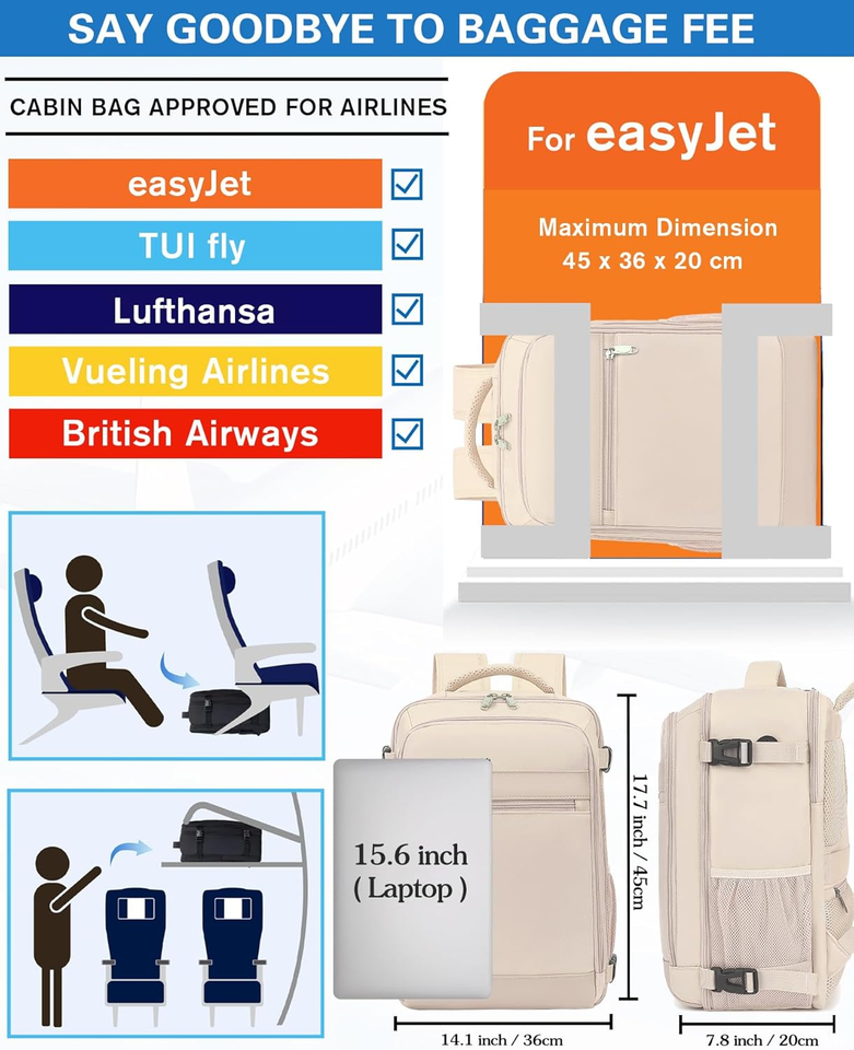 Zaino 45x36x20 45 X 36 X 20 Cm Bagaglio Misure Easyjet Bagaglio A