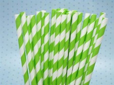 Image of 25/50/75/100 RETRO PAPER DRINKING STRAWS VINTAGE STRIPE PARTY WEDDING BIRTHDAY