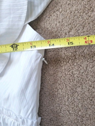 La Ligne Nwt Dress D' e'te' Maxi White Striped Ruffle See Through Bottom Size S - Picture 6 of 8