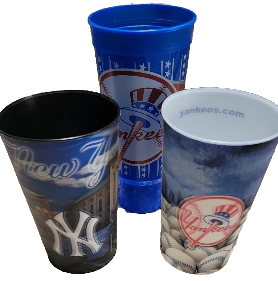 LOT 3 NY Yankees Plastic Beer Cups MLB 3D and Regular 24 oz 2000's eBay