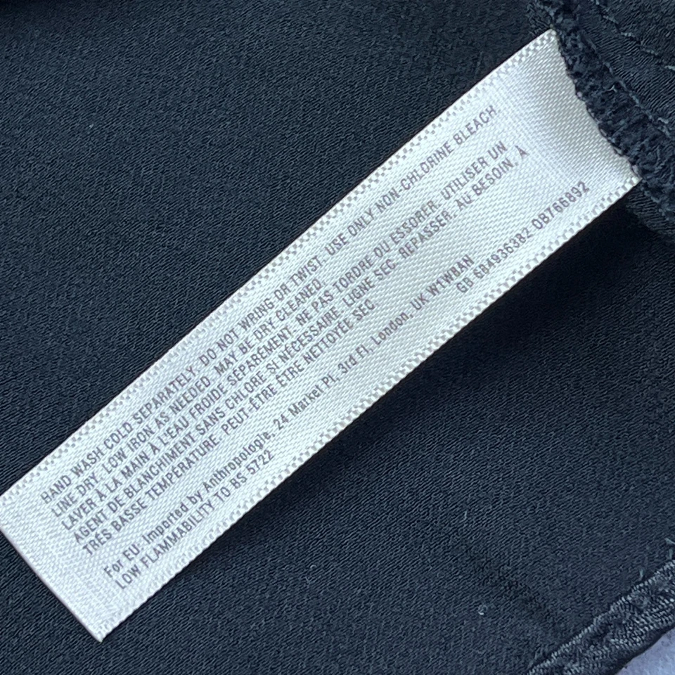 Camiseta sin mangas Anthropologie Floreat para mujer mediana negra satinada cuello en V cami evento LEER Foto 3 de 4