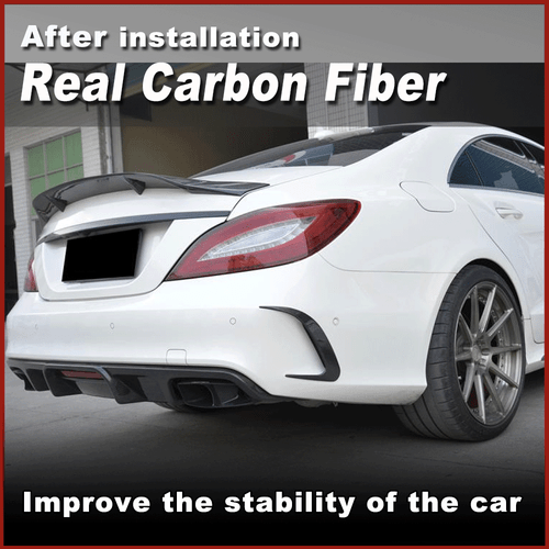 Pinne paraurti posteriore in carbonio Flap Canards per Mercedes C218 CLS400 CLS63 AMG - Foto 3 di 14