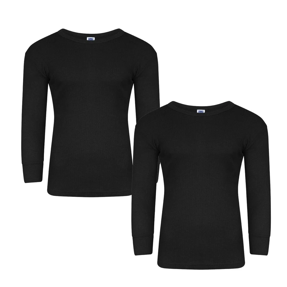 TOPS 2 X Men BIG SIZE LONG SLEEVES BLACK Thermal Vest