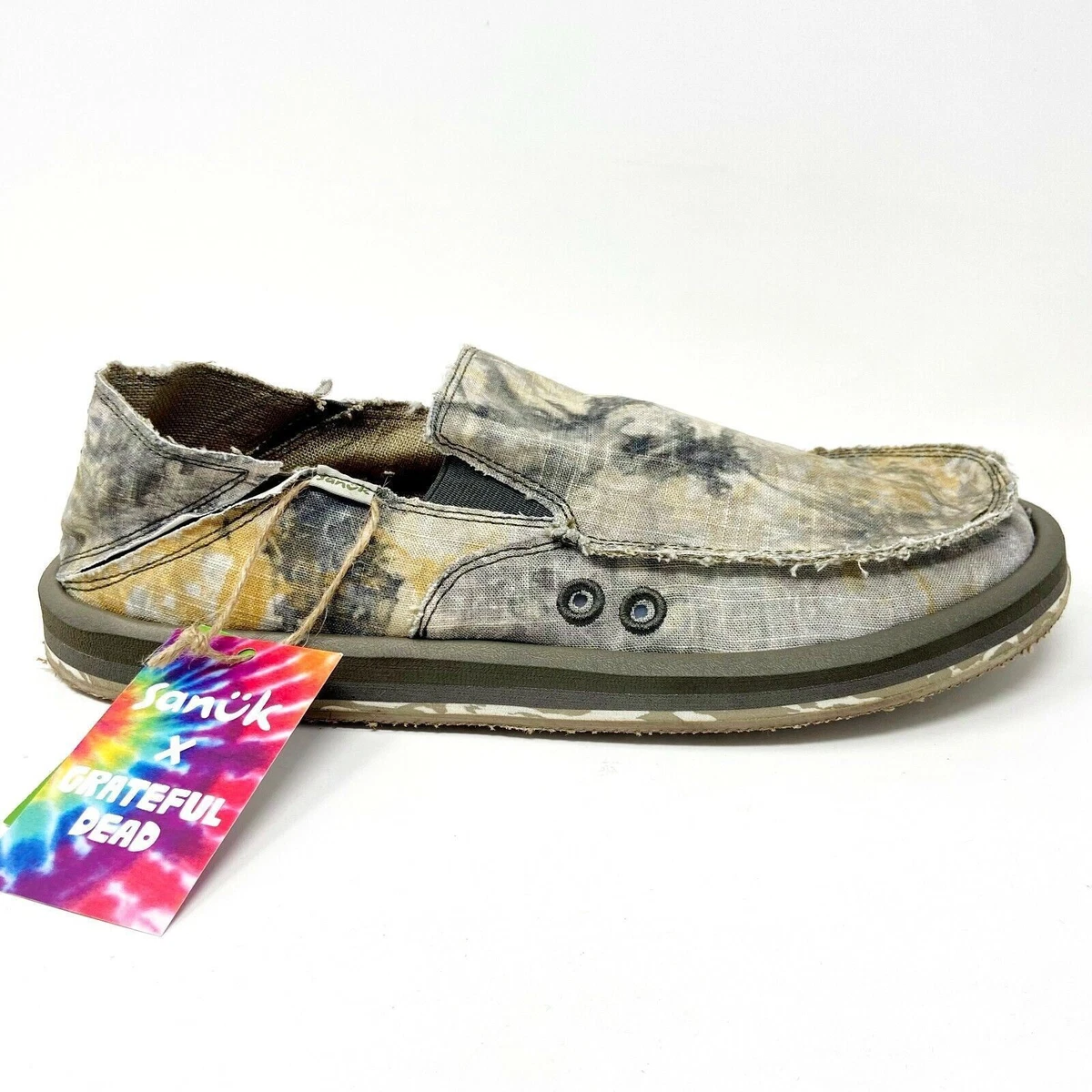 Sanuk x Grateful Dead Vagabond ST Tie Dye Hemp Surfer Slip On