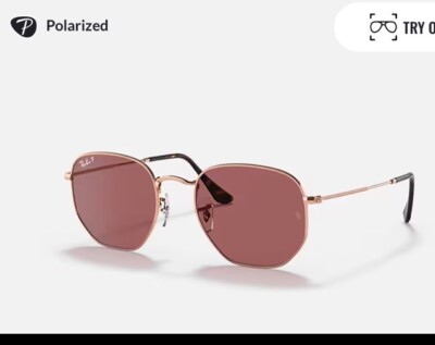 Authentic RAY BAN RB3694 9202 G3 CHROMANCE HEXAGONAL FLAT LENSES 53-20 145 2P