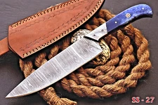 Custom Made Hand Forged Damascus steel Blade Utility Chef Knife SS 27