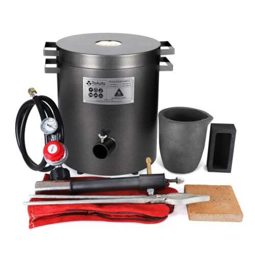 Kit de horno de fusión de gas de 6 kg propano forja metal cobre oro plata + regulador de gas - Imagen 1 de 12