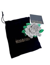 Joan Rivers Jeweled Blossoms Pave Gardenia Pin Brooch