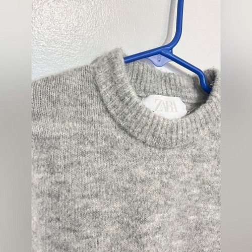 Zara Girls Knit Sweater Gray Round Neck Sz 8 - Picture 4 of 6