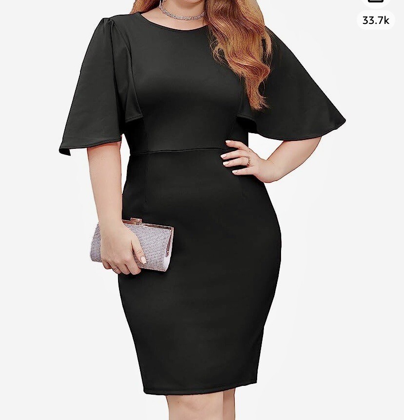 Grace Karin Black Pencil Dress Sz S NWT