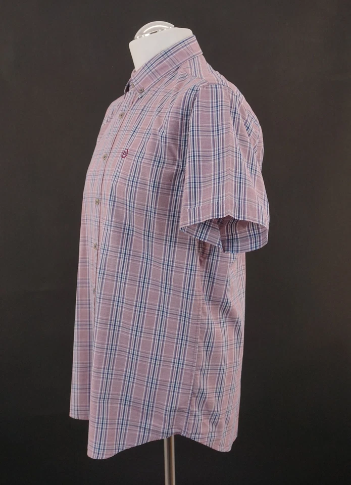 Bugatti Easy Care Business Hemd L lila blau kariert Kurzarm Button-Down B249 - Bild 3 von 4