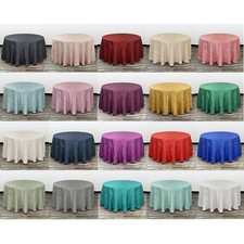 Crinkle Taffeta Tablecloth for Round Tables Crushed Cloths for Weddings 132 In