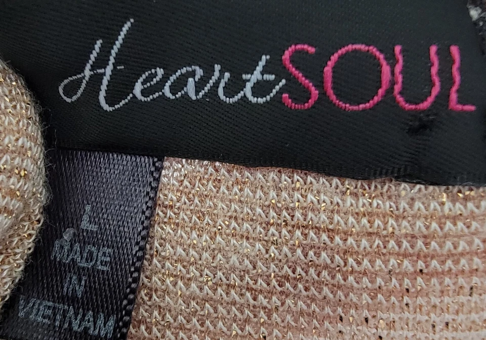 Heart Soul Womens Sweater Shirt Top Blouse Size L Large Brown Ivory - Image 2 of 4