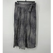 Maeve anthropologie midi skirt size 8 blue snake print faux wrap viscose