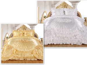 3pc Hiyam Real 3d Burgundy Comforter Set Bedspread Flower Ruffle