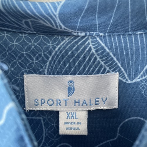 Sport Haley Womans Blouse Top Blue Floral 2XL Polyester Long Sleeve Pullover - Picture 2 of 7