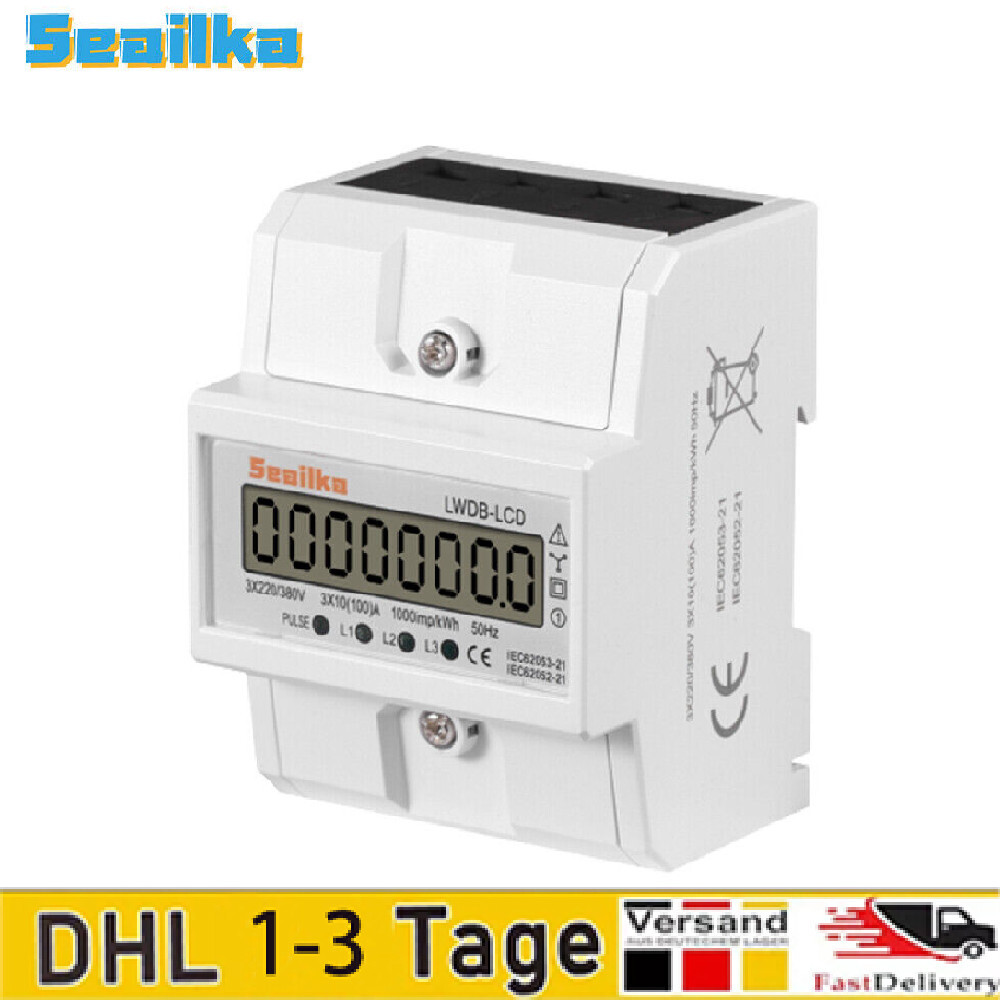 APL Contatore trifase calibrato per guida DIN + 3x 230 400V 10(100)A 3 fasi 4 fili