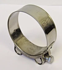 NEW 60-63 MM (2.36-2.48 IN) HEAVY DUTY 304 STAINLESS STEEL T-BOLT HOSE CLAMP NIB