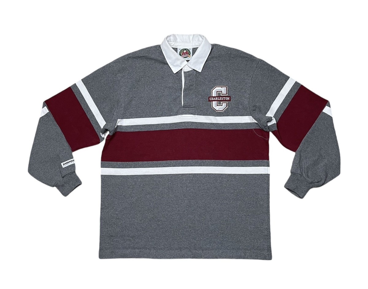 ウェア USED BARBARIAN RAGUBY WEAR Barbarian Rugby Wear Men's M Charleston Cougars Gray Burgundy