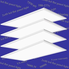 75W,4Pack 2x4 LED Flat Panel Light Fixture 7800LM 0-10V Dimmable,5000K White