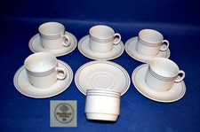 Mokka- Espresso- Kaffee-Service 6 Pers. Schirnding Feine Schwarze Streifen Neu