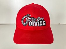 OFF THE HOOK SCUBA DIVING Red COMPANY BASEBALL HAT Deep Sea Fishing Boat Cap