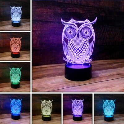 YRTMHU testa di lupo animale Lampade 3D Illusione Ottica Luce Notturna, Lampade da Comodino per Camera da letto Luce Notturna LED con Telecomando, con Interruttore Touch Lampada da Tavolo