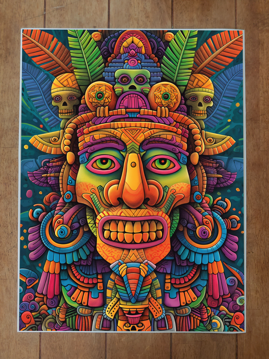 Trippy Aztec Shaman Psychedelic Poster 18x24in | eBay