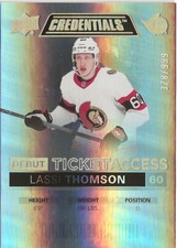 2021-22 Upper Deck Credentials Lassi Thomson Debut RC 378/999 Ottawa Senators