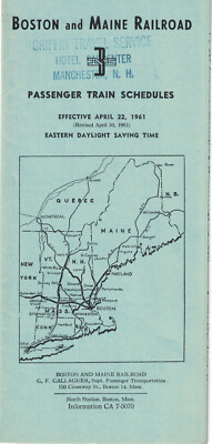 Boston and Maine Railroad. Passenger Train Schedules Effective April 22, 1961 