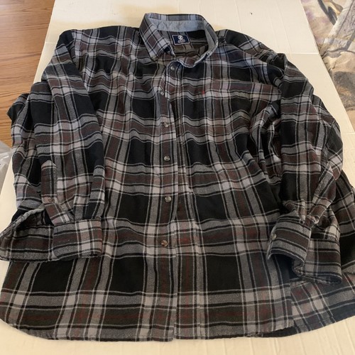 IZOD Mens Black/Gray/Red Flannel Long 